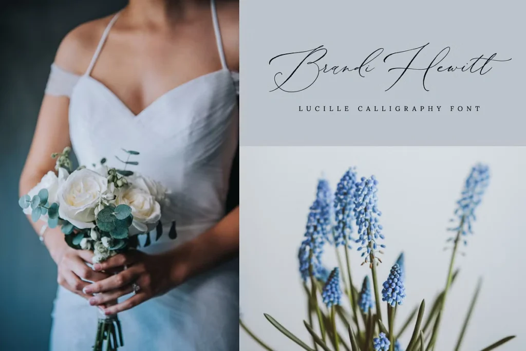 Handwritten calligraphy from Lucille Wedding Calligraphy Script Font