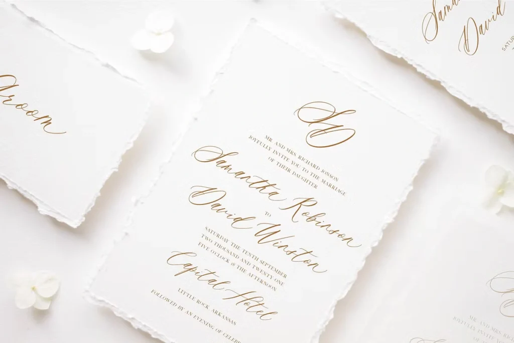Wedding invitation design featuring Saint Viet Elegant Calligraphy Font