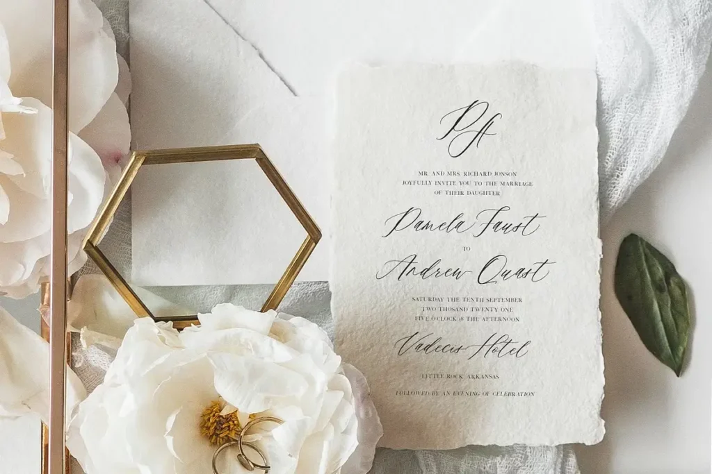 Wedding invitation design using Saint Viet Elegant Calligraphy Font