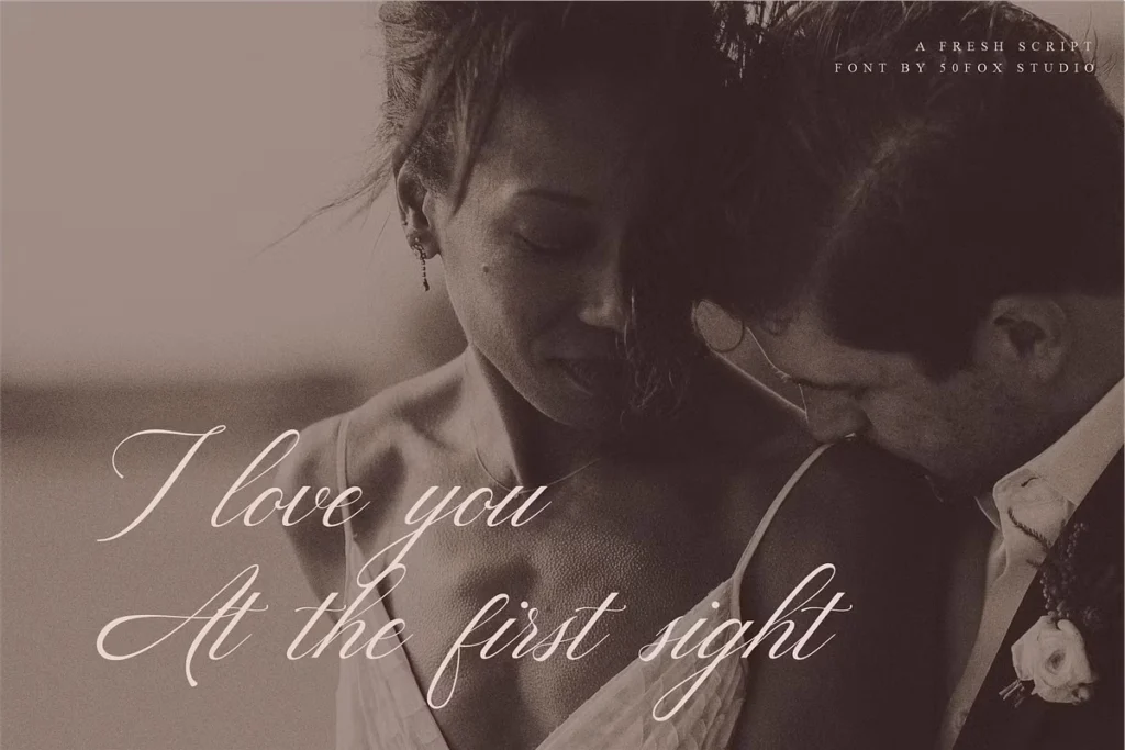 Romantic quote in Hello Bride wedding calligraphy font