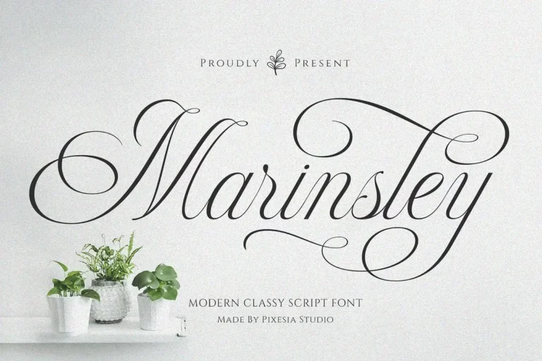Marinsley Modern Classy Script Font with elegant swashes and flourishes