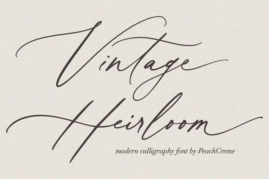 Vintage Heirloom Calligraphy Font in elegant handwritten style