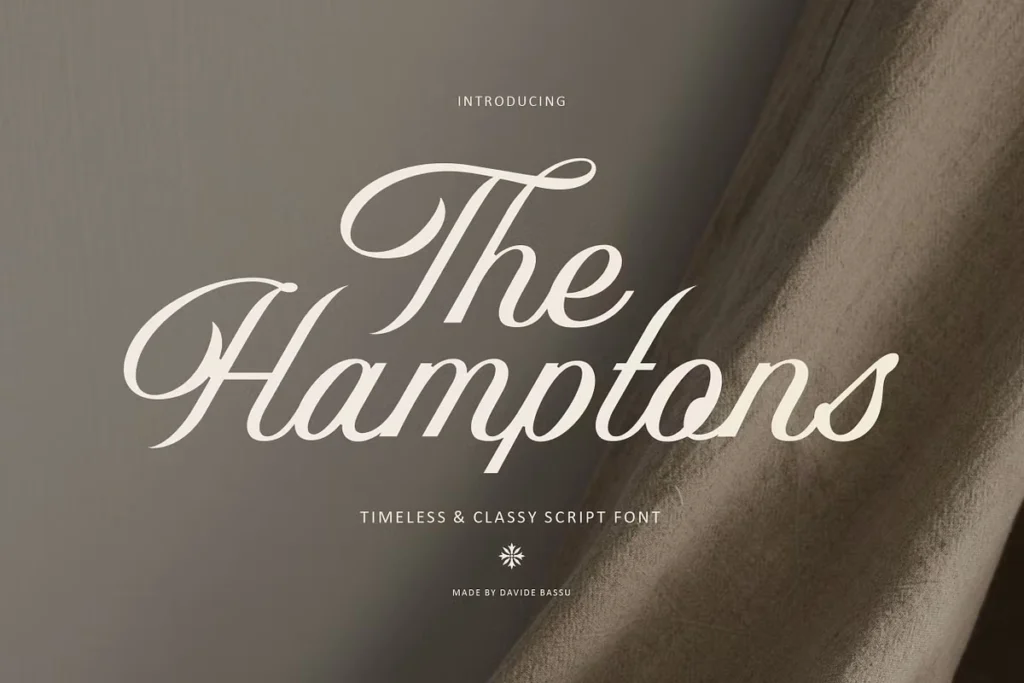 The Hamptons Script Font in elegant serif script style