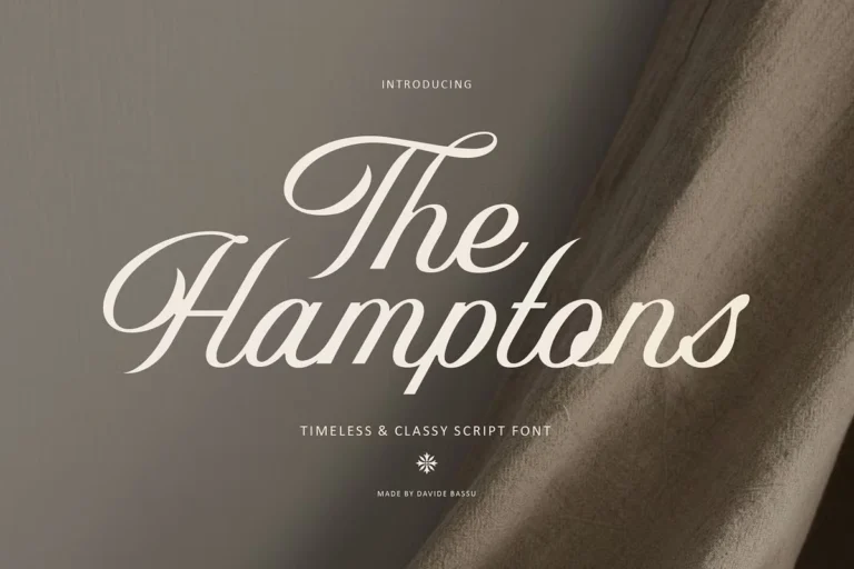 The Hamptons Script Font in elegant serif script style