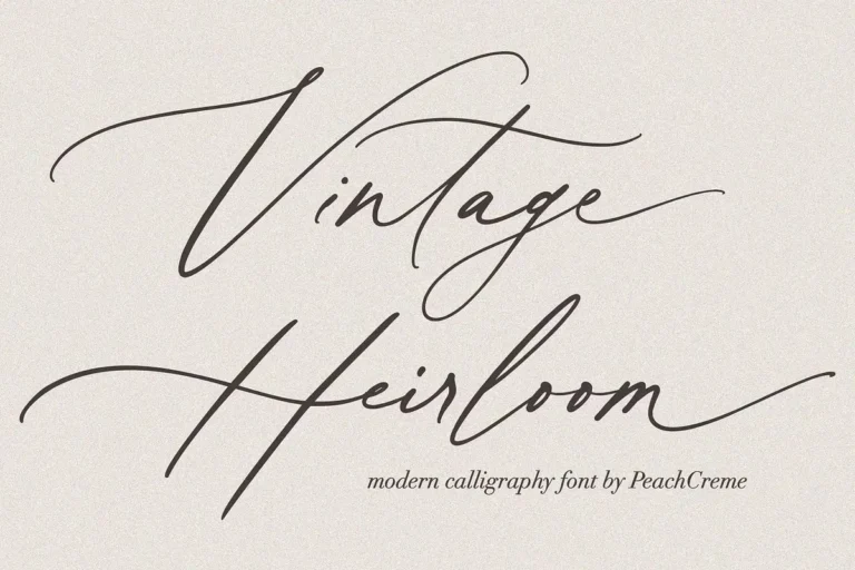 Vintage Heirloom Calligraphy Font in elegant handwritten style
