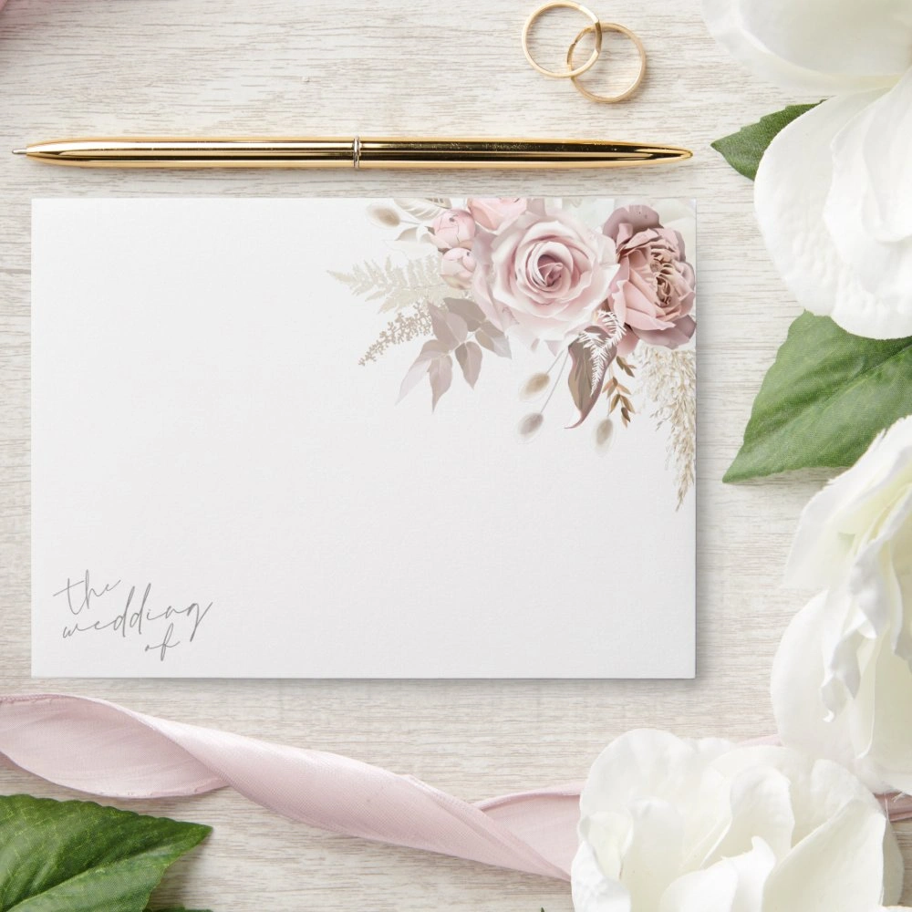 Elegant blush wedding stationery envelope design