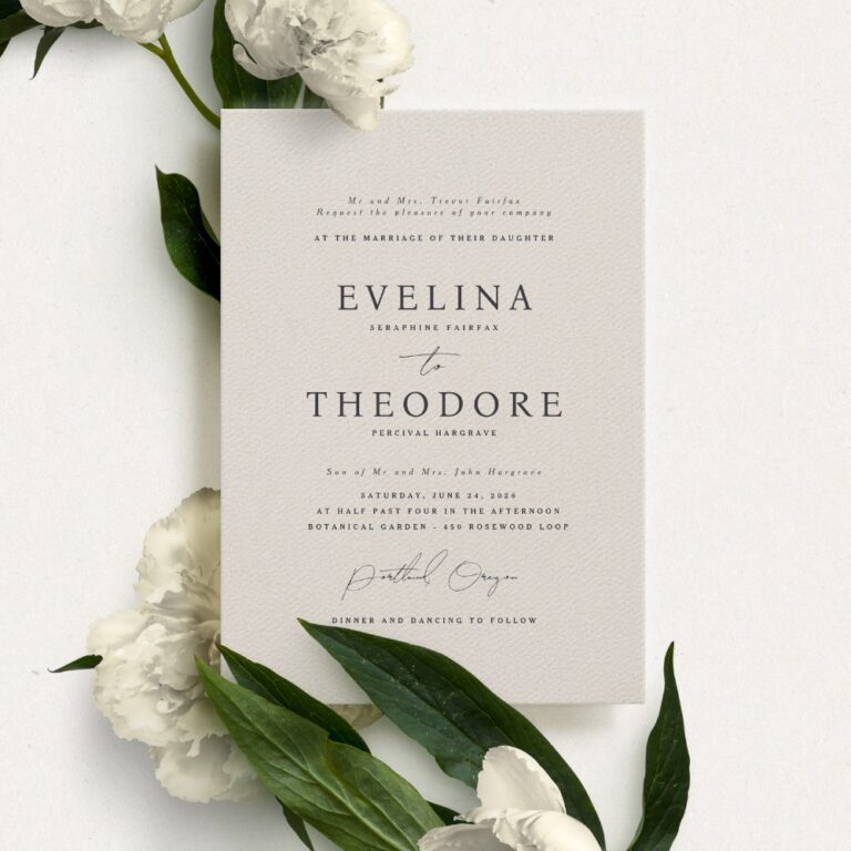 Simple modern wedding invitation card template