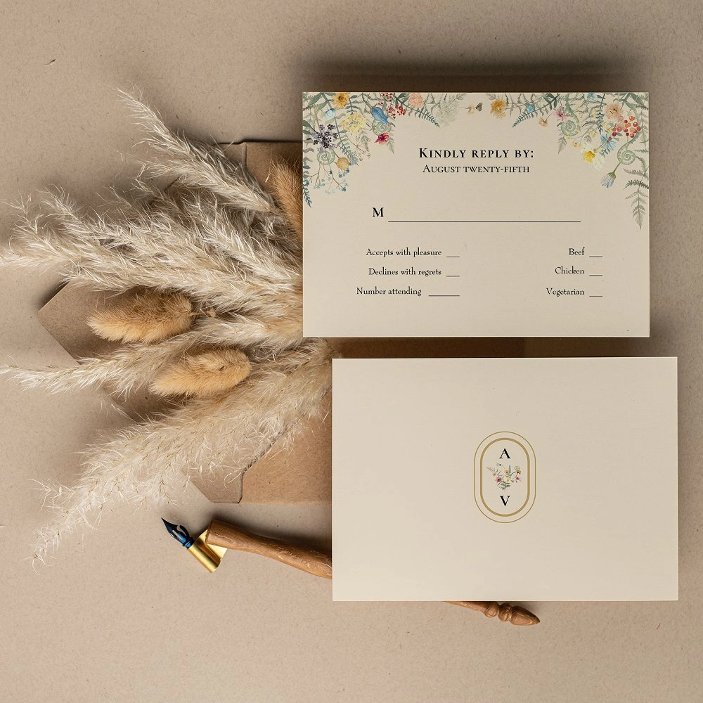 Rustic boho RSVP card, printable wedding stationery