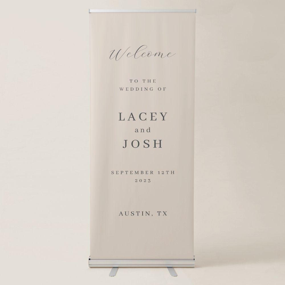 Elegant wedding welcome banner printable